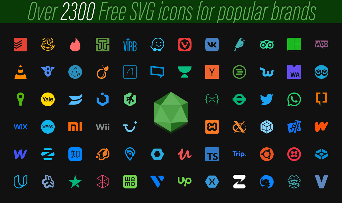Over 2300 Free SVG icons for popular brands PNG/JPG